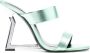 Just Cavalli 115mm double-strap laminated mules Green - Thumbnail 1