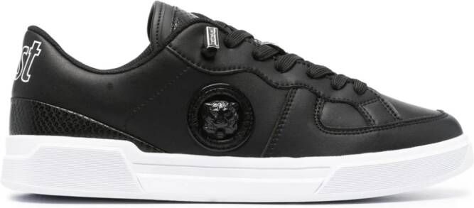 Just Cavalli logo-patch leather sneakers Black