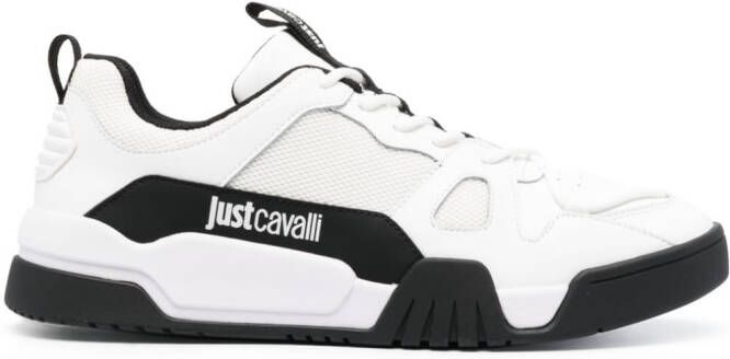 Just Cavalli logo-print panelled low-top sneakers White