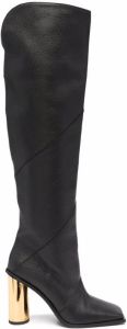 Just Cavalli square-toe thigh-length boots Black