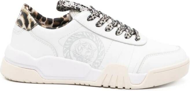 Just Cavalli Tiger Head-motif low-top sneakers White
