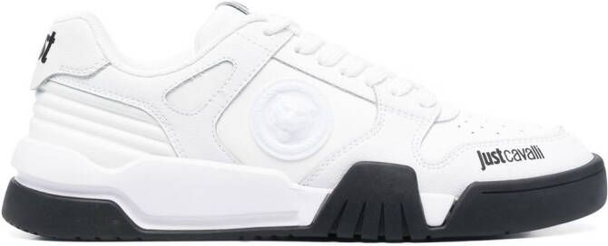 Just Cavalli tiger-plaque low-top sneakers White