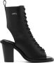 Juun.J 80mm open-toe leather boots Black - Thumbnail 1