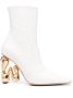 JW Anderson 120mm sculpted-heel leather boots White - Thumbnail 1