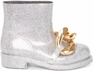 JW Anderson 15mm chain-embellished glitter ankle boots Grey