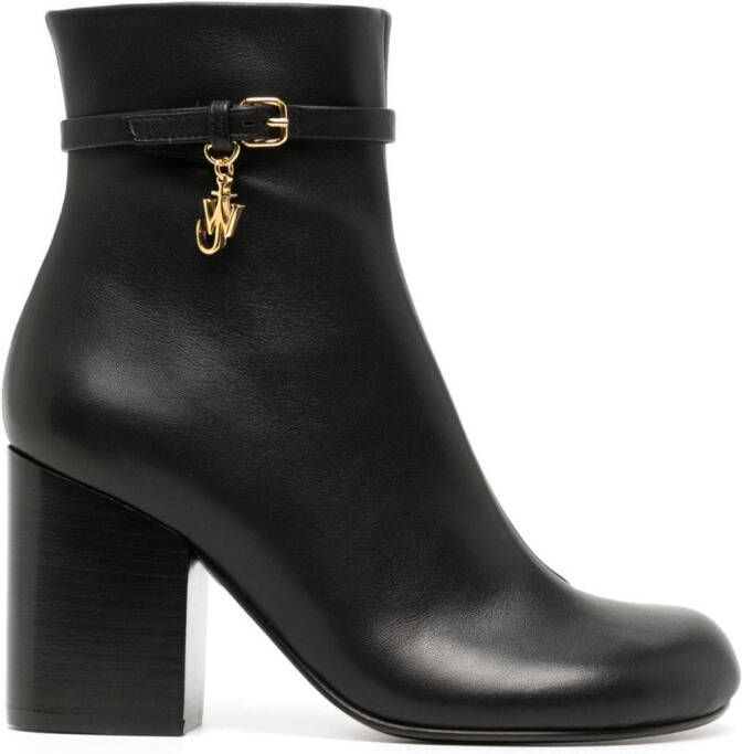 JW Anderson 80mm logo-charm leather boots Black