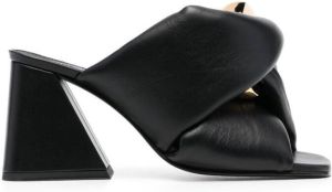 JW Anderson 85mm crossover-straps leather sandals Black
