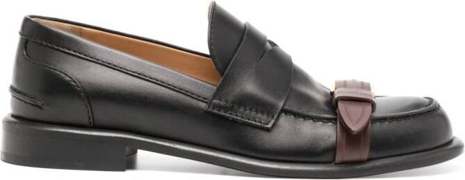 JW Anderson Animated buckle-detail leather loafers Black