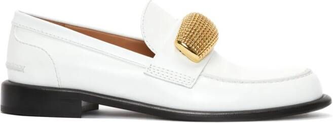 JW Anderson appliqué-detail leather loafers White