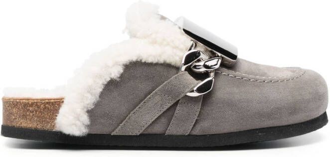 JW Anderson buckle-detail suede loafers Grey