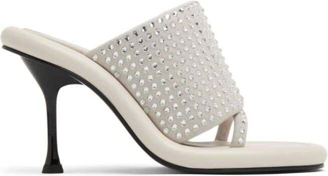 JW Anderson Bumper-Tube crystal-embellished leather mules White