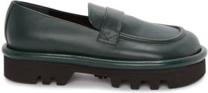 JW Anderson Bumper-Tube leather chunky loafers Green