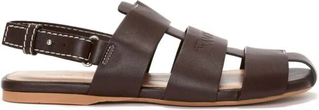 JW Anderson caged leather slingback sandals Brown