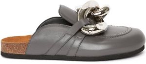 JW Anderson Chain-detail leather loafers Grey
