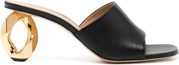 JW Anderson Chain Heel 70mm leather mules Black