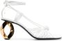 JW Anderson chain-heel leather 75mm sandals White - Thumbnail 1