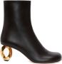 JW Anderson Chain-heel leather ankle boots Black - Thumbnail 1
