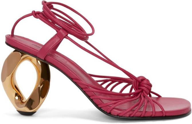 JW Anderson chain-heel leather sandals Pink