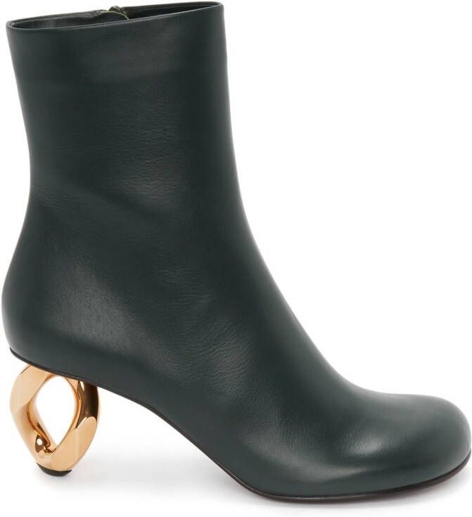JW Anderson Chain leather boots Green