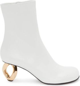 JW Anderson Chain leather boots White