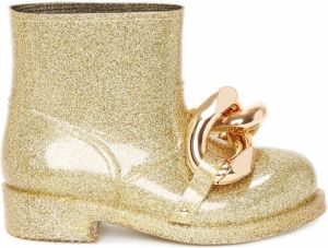 JW Anderson chain-link glitter ankle boots Yellow
