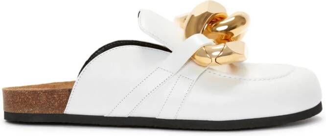 JW Anderson chain-link leather loafers White