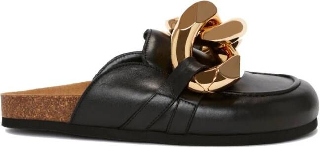 JW Anderson chain-link leather mules Black