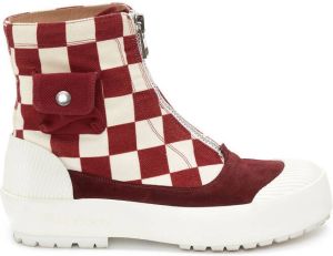 JW Anderson check print zip boots White