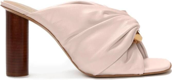 JW Anderson Corner gathered leather mules Pink