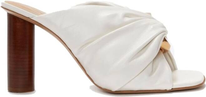 JW Anderson Corner gathered leather mules White