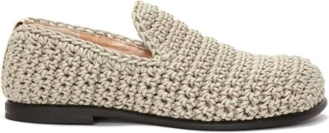 JW Anderson crochet moccasin loafers Neutrals