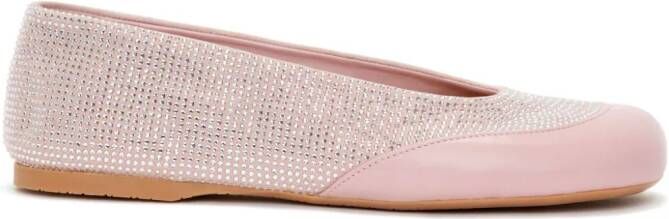 JW Anderson crystal-embellished leather ballerina shoes Pink