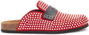JW Anderson crystal-embellished slip-on loafers Red