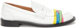 JW Anderson elasticated-straps leather loafers White