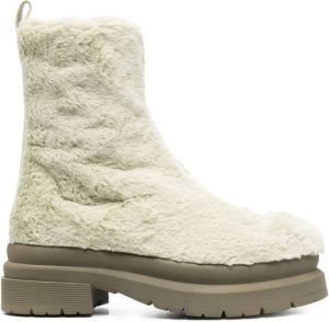 JW Anderson faux-fur ankle boots Green