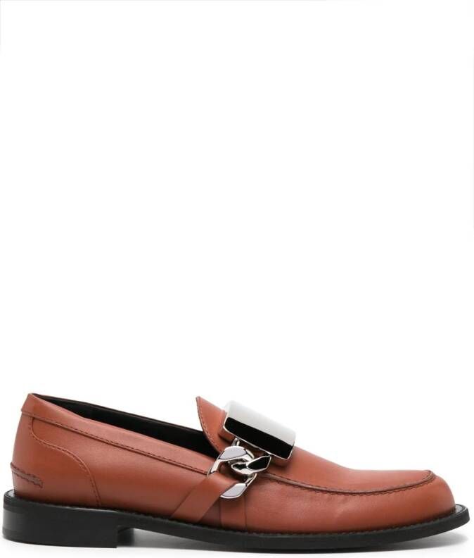 JW Anderson Gourmet Chain leather loafers Brown