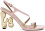 JW Anderson JW Bubble Heel leather sandals Pink - Thumbnail 1