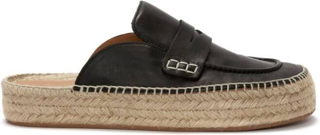 JW Anderson leather espadrille loafers Black