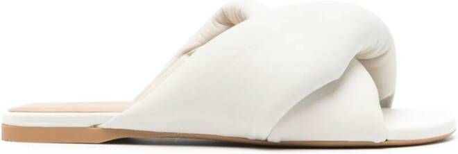 JW Anderson leather flat sandals White