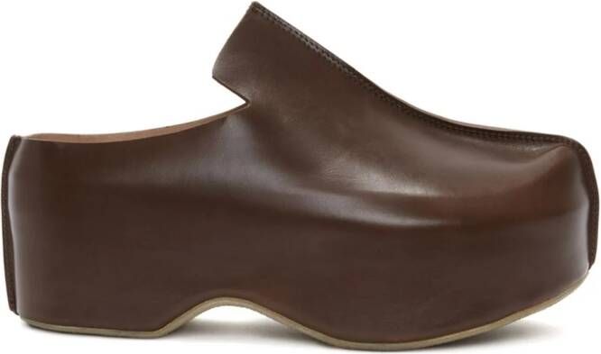 JW Anderson leather platform clogs Brown