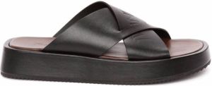 JW Anderson logo-debossed flatform sandals Black