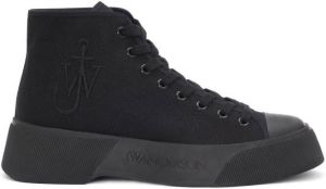 JW Anderson logo embroidery canvas sneakers Black