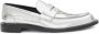 JW Anderson logo-patch leather moccasin loafers Silver - Thumbnail 1