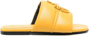 JW Anderson logo-plaque leather sandals Yellow