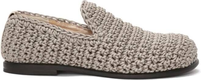 JW Anderson logo-tag crochet loafers Neutrals