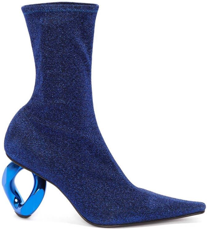 JW Anderson lurex ankle sock boots Blue