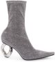 JW Anderson metallic chain-heel ankle boots Grey - Thumbnail 1