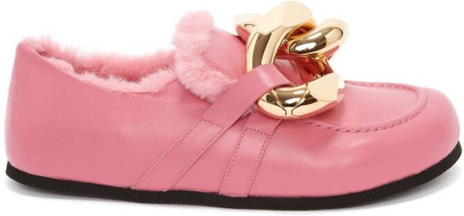 JW Anderson oversize-chain detail loafers Pink