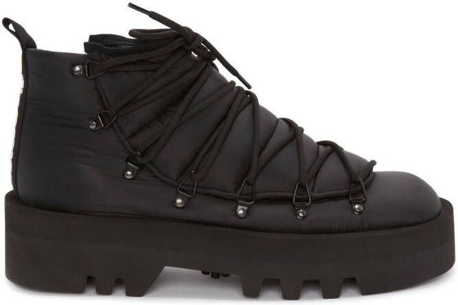 JW Anderson padded lace-up boots Black