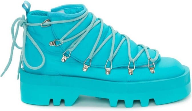 JW Anderson padded lace-up boots Blue